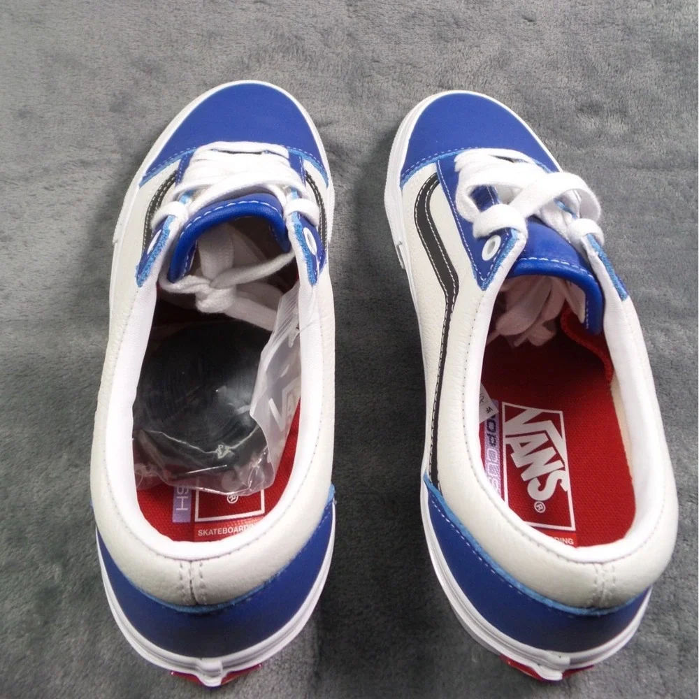 Vans Skate Old Skool Shoes Mens Size 9.5 True Blue Sport Leather Sneakers NWOB